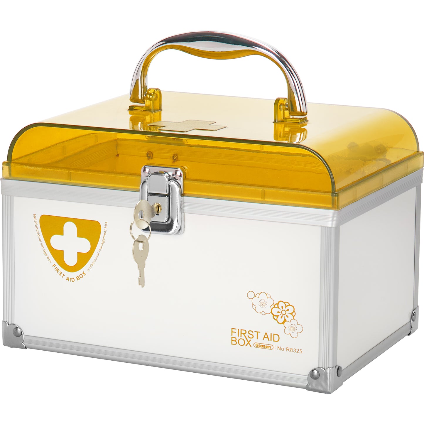 Medicine Lock Box With Key,8.46 * 5.87 * 5.51 Inch,locked Medicine Box with Child Safe Lock