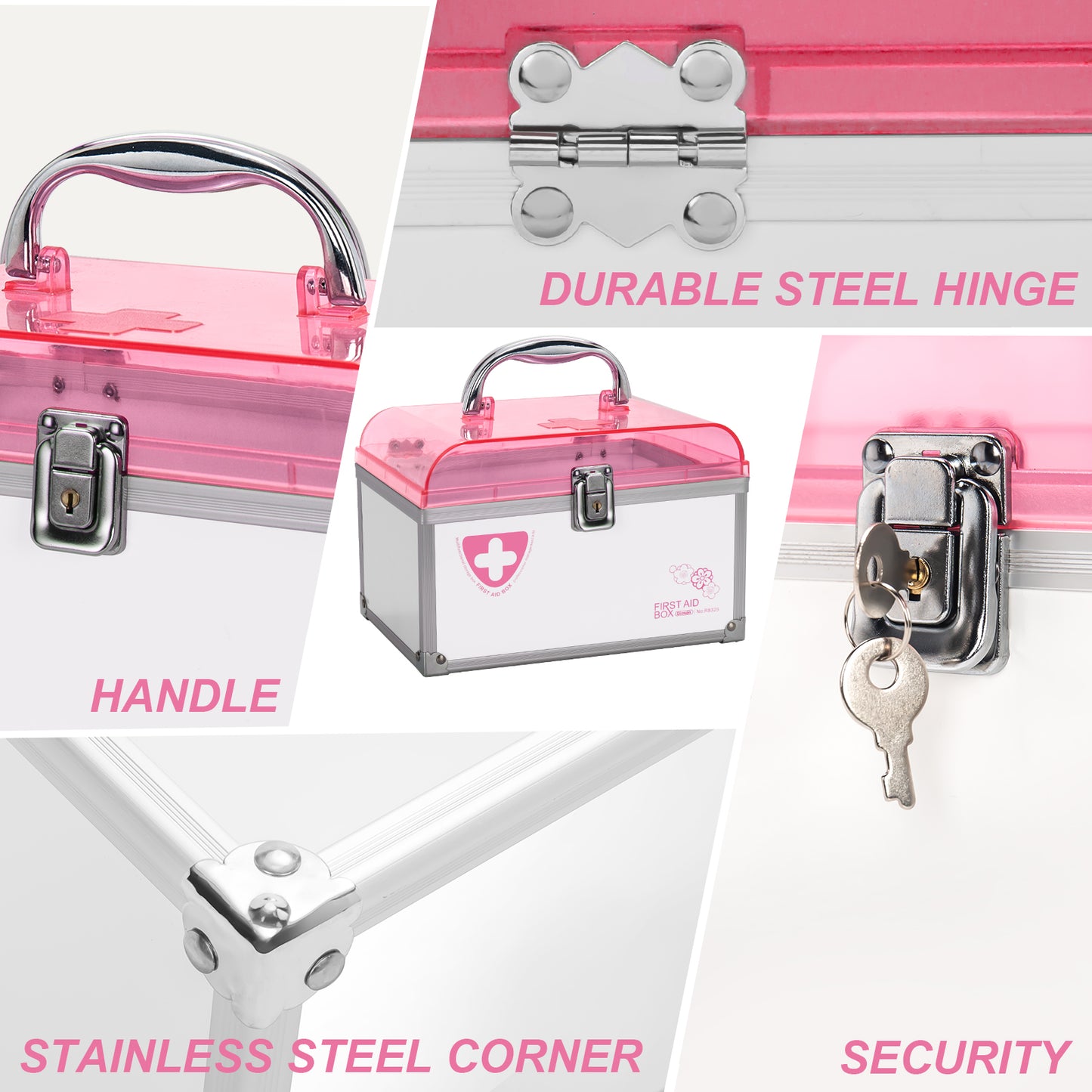 Medicine Lock Box With Key,8.46 * 5.87 * 5.51 Inch,locked Medicine Box with Child Safe Lock