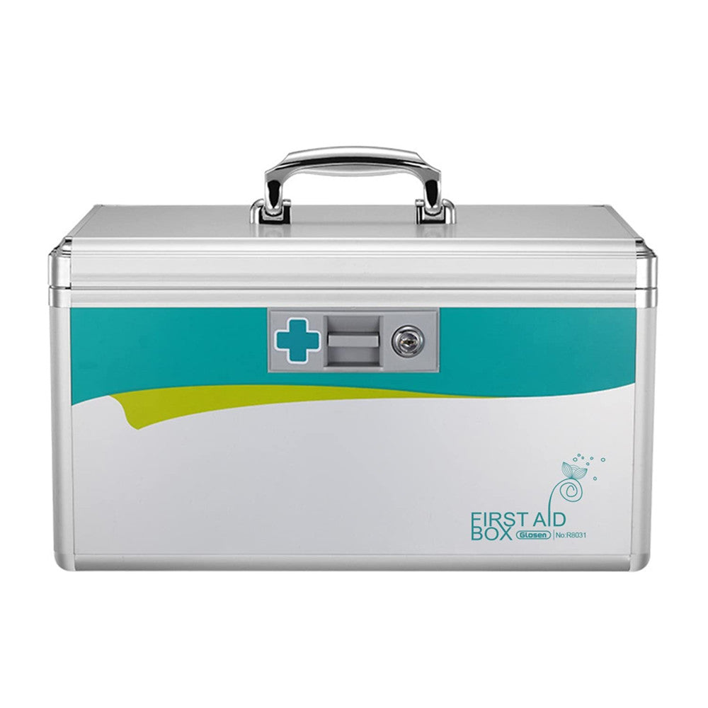 Storage Box with Key,Medicine Storage Box, Safe Box with Key,First Aid Key Safe Box,Desktop Organization For Home Office School,Home Organizer Supplies,Adjustable, Portable Sundries Storage Box