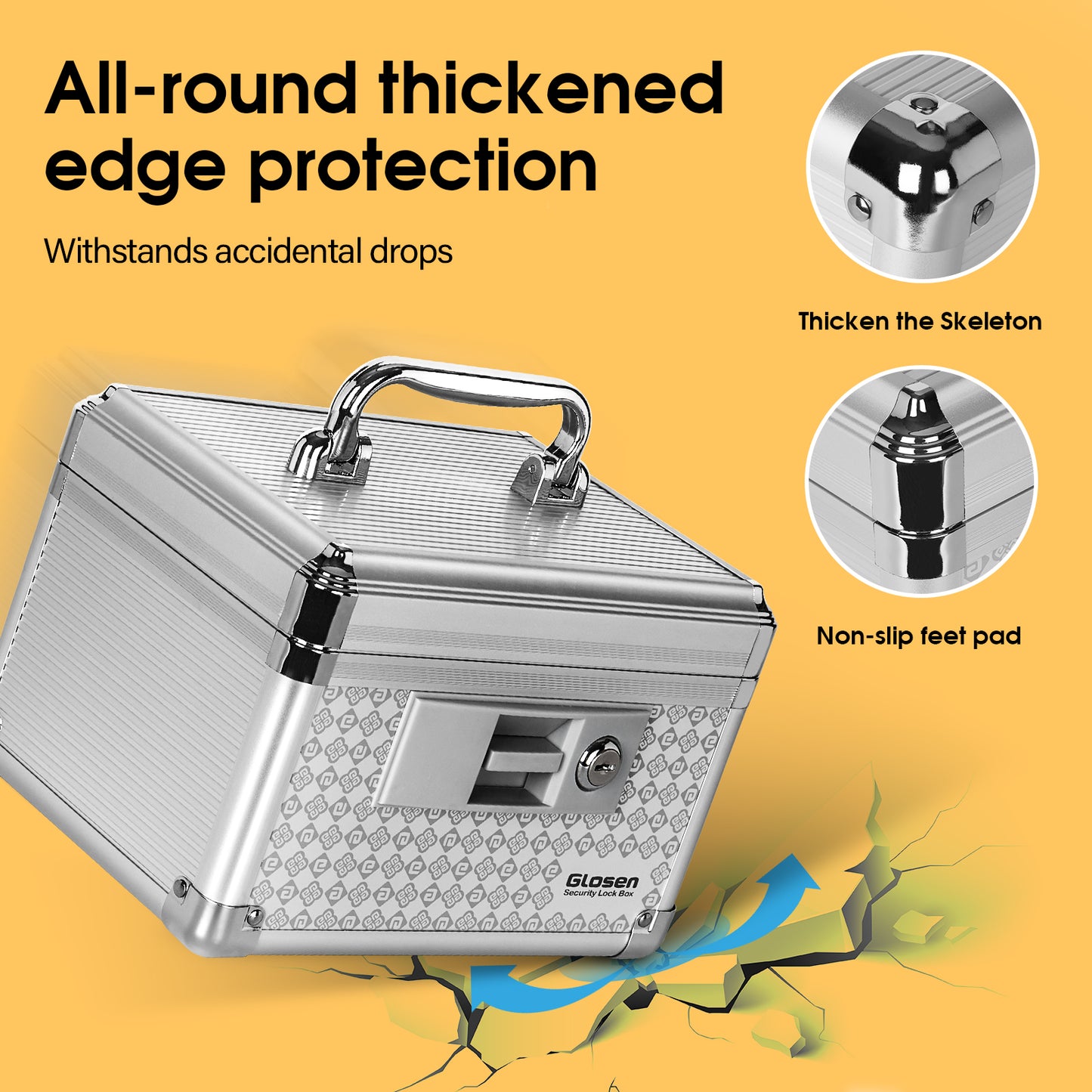 Medicine Lock Box ,Storage Lock Box , Lockable Dorm Storage Trunk with Key Lock - Briefcase, Lock Boxes for Personal Items,Household Portable Sundries Storage Box, Home Organizer