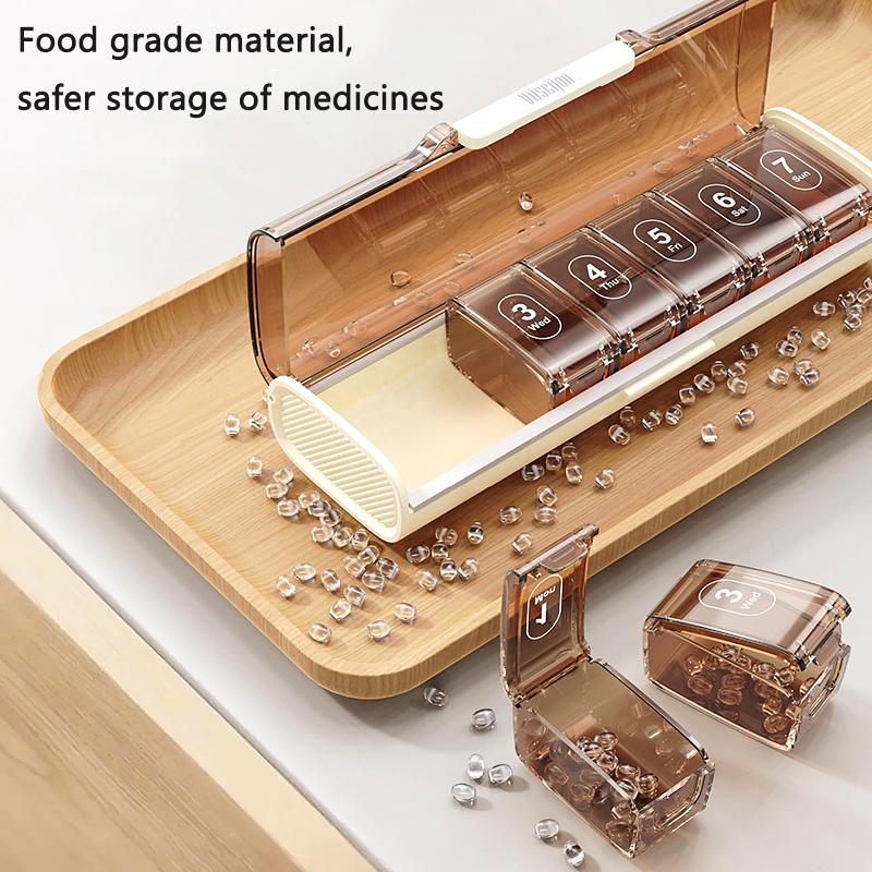 Cute Pill Organizer, Travel Pill Case, 7Grid Pill Storage Box, Moisture Proof Medicine Container Holder for Daily Use