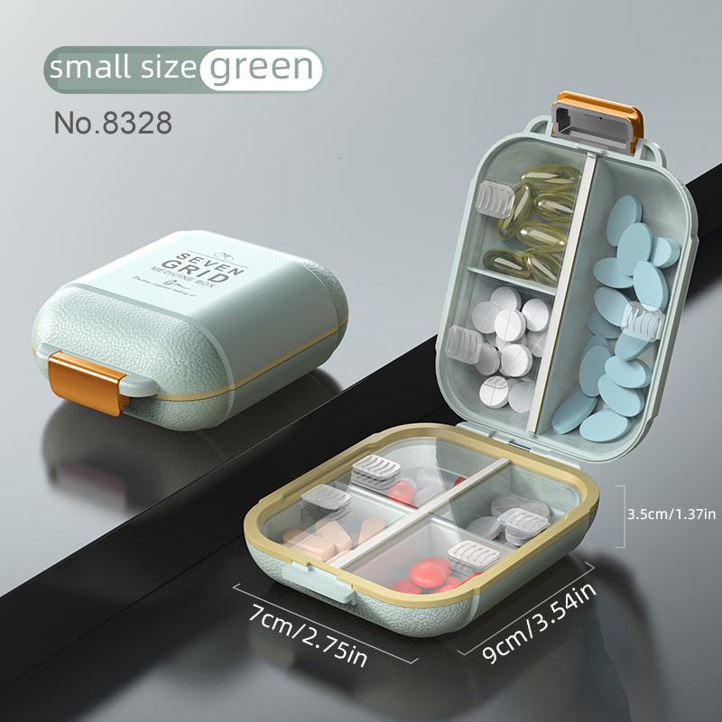 Cute Portable Pill Box, 7 Grid Sub-packaging Pills Sealed Storage Box,Portable Dust-proof Storage Organizer, Pill Storage Box,Travel Medicine Box,Travel Essentials
