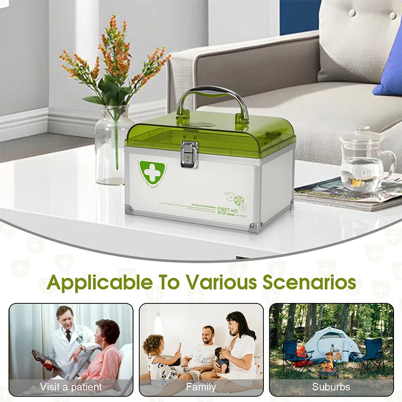 Medicine Lock Box With Key,8.46 * 5.87 * 5.51 Inch,locked Medicine Box with Child Safe Lock