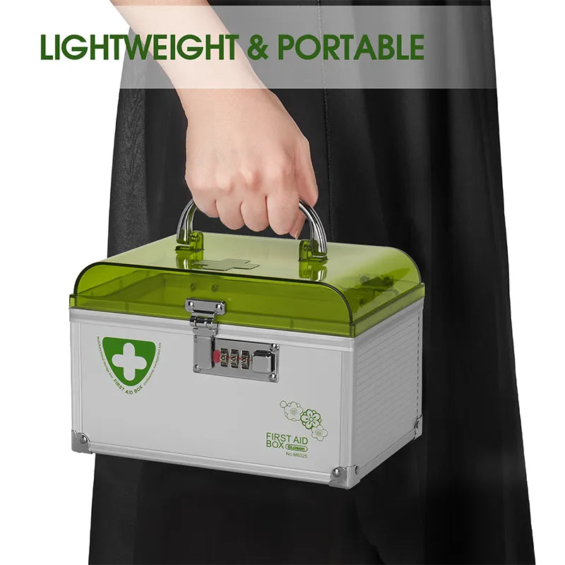 Medicine Storage Box with Lock,Large Capacity Plastic Pills Box, Household Portable Sundries Storage Box, Home Organizer,locked Medicine Box with Child Safe Lock