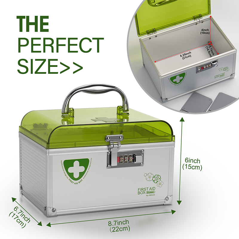 Medicine Storage Box with Lock,Large Capacity Plastic Pills Box, Household Portable Sundries Storage Box, Home Organizer,locked Medicine Box with Child Safe Lock