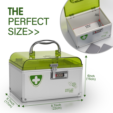 Medicine Storage Box with Lock,Large Capacity Plastic Pills Box, Household Portable Sundries Storage Box, Home Organizer,locked Medicine Box with Child Safe Lock