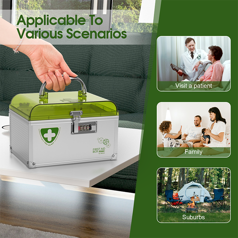 Medicine Storage Box with Lock,Large Capacity Plastic Pills Box, Household Portable Sundries Storage Box, Home Organizer,locked Medicine Box with Child Safe Lock