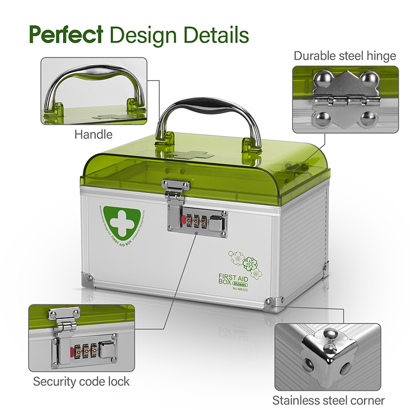 Medicine Storage Box with Lock,Large Capacity Plastic Pills Box, Household Portable Sundries Storage Box, Home Organizer,locked Medicine Box with Child Safe Lock
