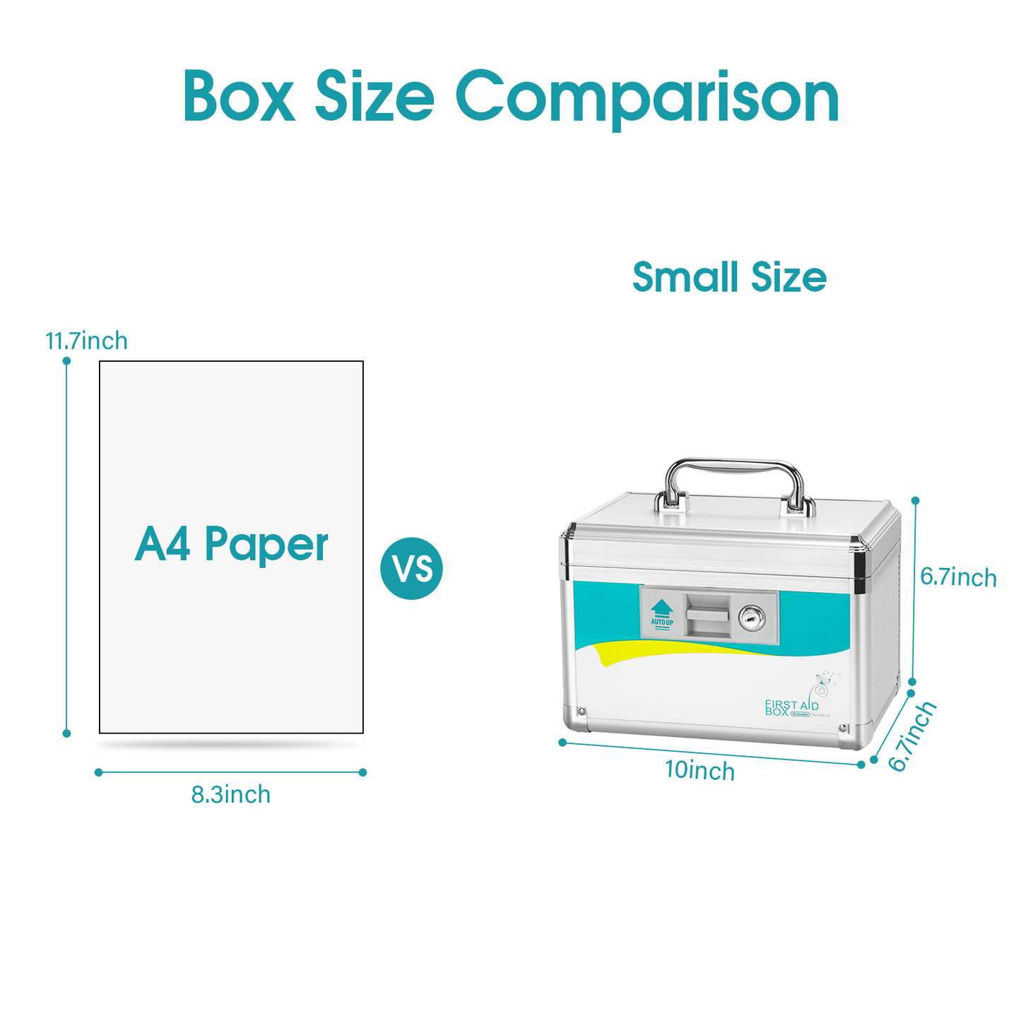 Storage Box with Key,Medicine Storage Box, Safe Box with Key,First Aid Key Safe Box,Desktop Organization For Home Office School,Home Organizer Supplies,Adjustable, Portable Sundries Storage Box