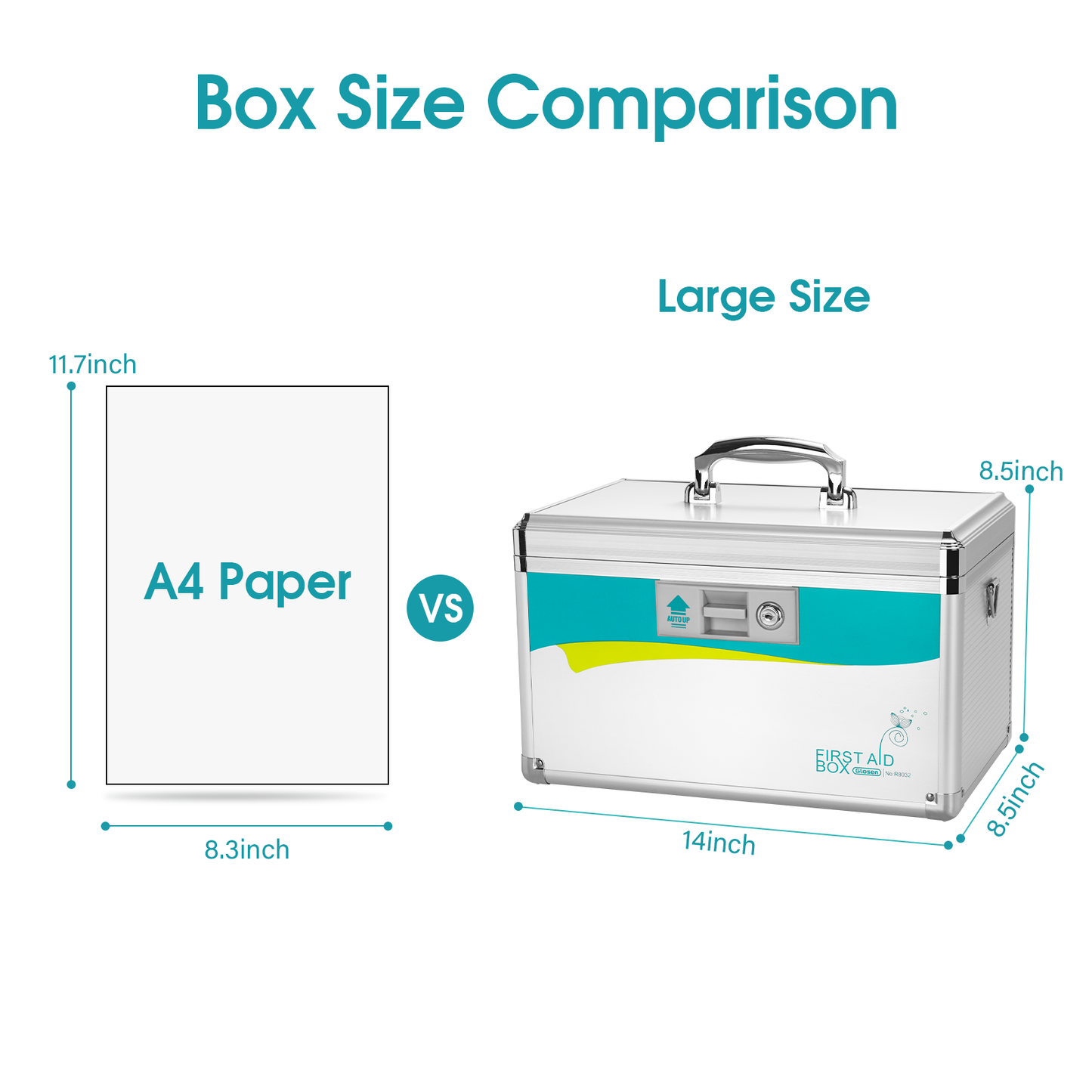 Storage Box with Key,Medicine Storage Box, Safe Box with Key,First Aid Key Safe Box,Desktop Organization For Home Office School,Home Organizer Supplies,Adjustable, Portable Sundries Storage Box