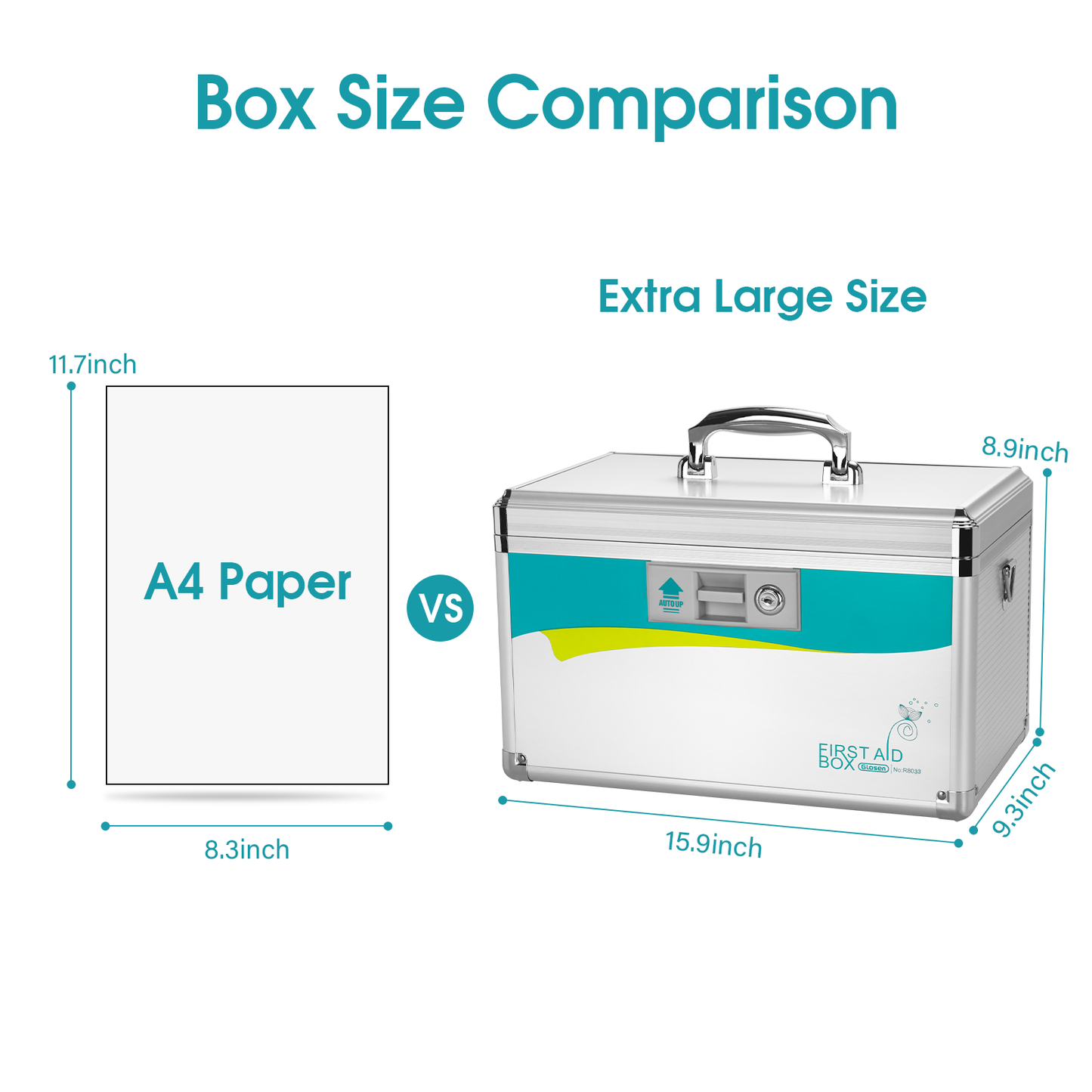 Storage Box with Key,Medicine Storage Box, Safe Box with Key,First Aid Key Safe Box,Desktop Organization For Home Office School,Home Organizer Supplies,Adjustable, Portable Sundries Storage Box