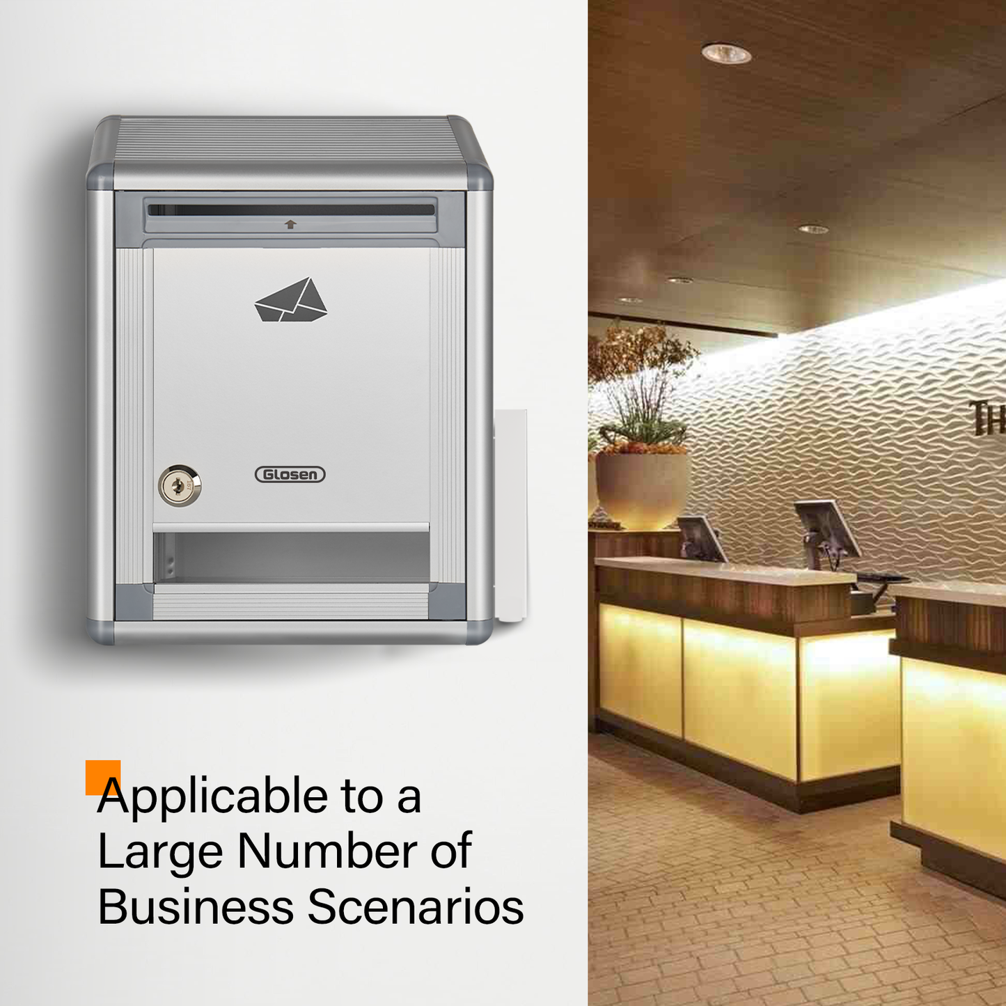 Suggestion Box with Key, Aluminum Wall Mounted Donation Box with Lock,8.46 * 4.33 * 11.22 inch, Ballot Box with Slot & 50pcs Suggestion Cards