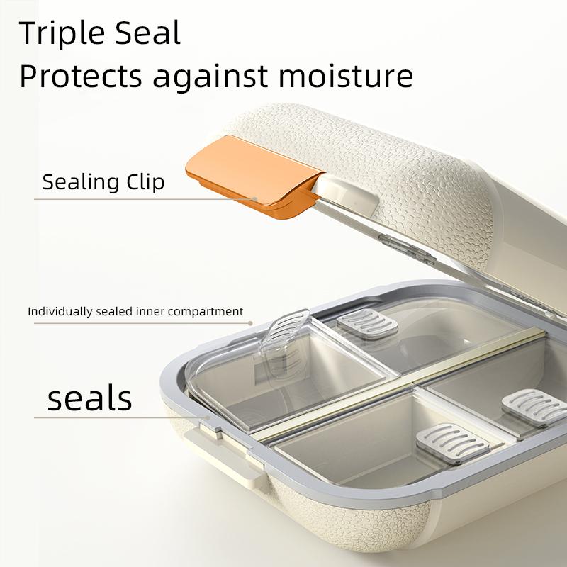 Cute Portable Pill Box, 7 Grid Sub-packaging Pills Sealed Storage Box,Portable Dust-proof Storage Organizer, Pill Storage Box,Travel Medicine Box,Travel Essentials
