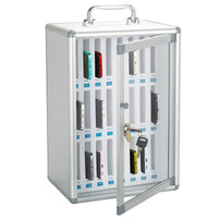 24 Slots and 36 Slots Aluminum Cell Phone Holder Classroom Meeting Room,Cell Phone Jail Lock Box Storage Cabinet Pocket Chart with Handle and Security Lock for Office