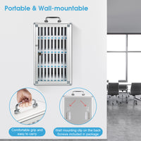 24 Slots and 36 Slots Aluminum Cell Phone Holder Classroom Meeting Room,Cell Phone Jail Lock Box Storage Cabinet Pocket Chart with Handle and Security Lock for Office