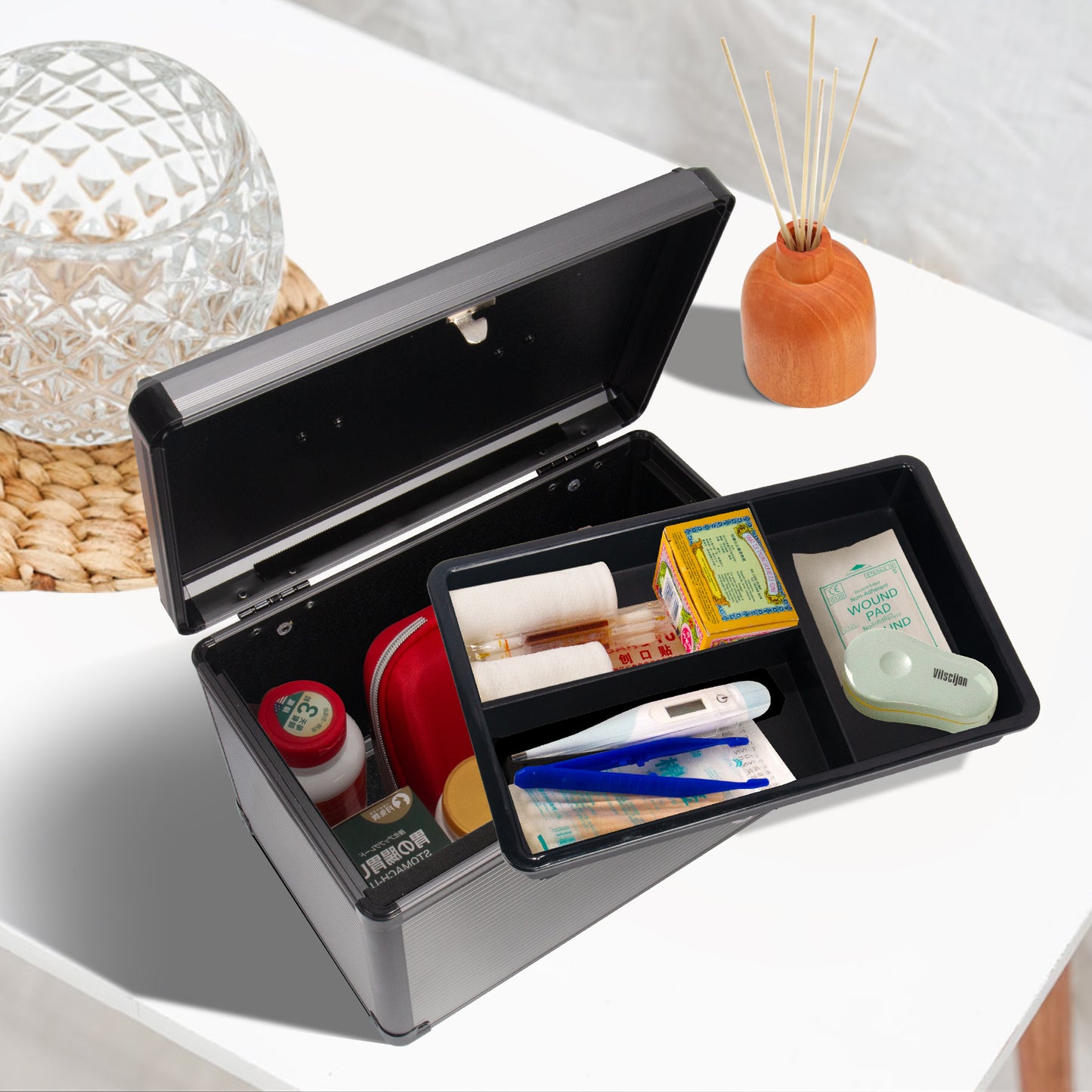 Lockable Medication Box, Locking Box for Secure Cash, Jewelry, ID Documents  Lockable Dorm Storage Trunk with Key Lock - Briefcase, Lock Boxes for Personal Items