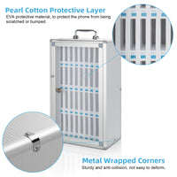 24 Slots and 36 Slots Aluminum Cell Phone Holder Classroom Meeting Room,Cell Phone Jail Lock Box Storage Cabinet Pocket Chart with Handle and Security Lock for Office