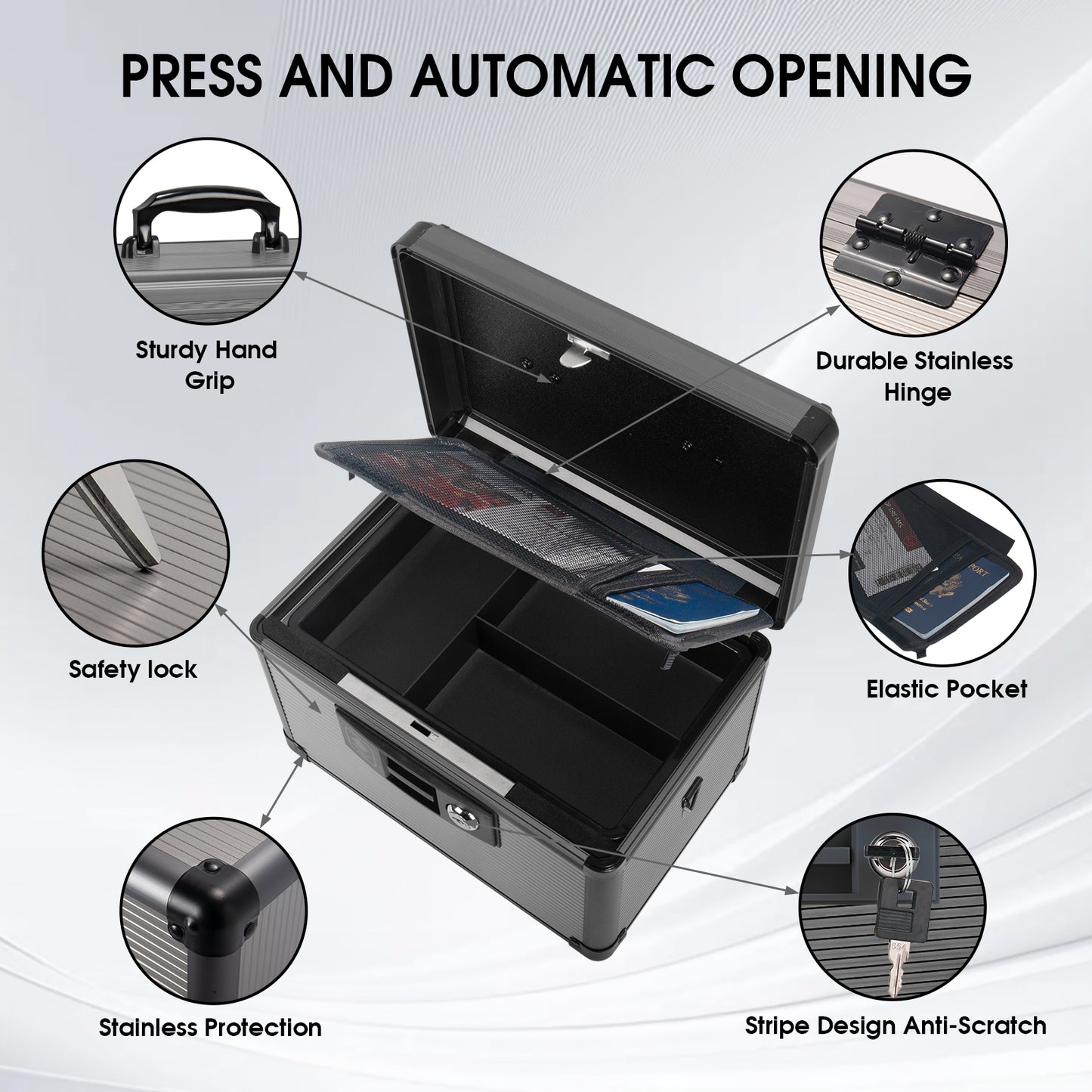 Lockable Medication Box, Locking Box for Secure Cash, Jewelry, ID Documents  Lockable Dorm Storage Trunk with Key Lock - Briefcase, Lock Boxes for Personal Items