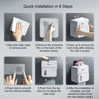 Household Essentials Bathroom Wall Tissue Storage Box with Waterproof Tape Drawer - Family Organizer Gift Decoration Shelf
