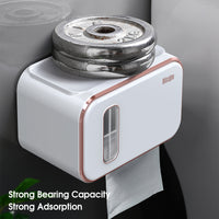 Household Essentials Bathroom Wall Tissue Storage Box with Waterproof Tape Drawer - Family Organizer Gift Decoration Shelf