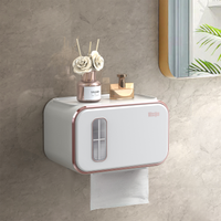 Household Essentials Bathroom Wall Tissue Storage Box with Waterproof Tape Drawer - Family Organizer Gift Decoration Shelf