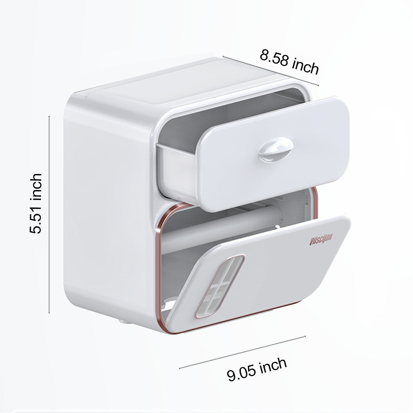 Household Essentials Bathroom Wall Tissue Storage Box with Waterproof Tape Drawer - Family Organizer Gift Decoration Shelf