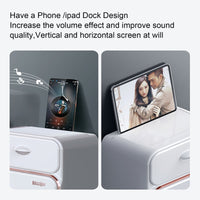 Household Essentials Bathroom Wall Tissue Storage Box with Waterproof Tape Drawer - Family Organizer Gift Decoration Shelf
