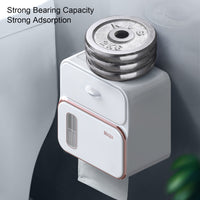 Household Essentials Bathroom Wall Tissue Storage Box with Waterproof Tape Drawer - Family Organizer Gift Decoration Shelf