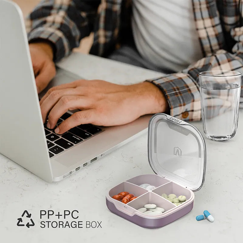 Glosen Plastic Pill Box Mini Portable Travel Pill Box