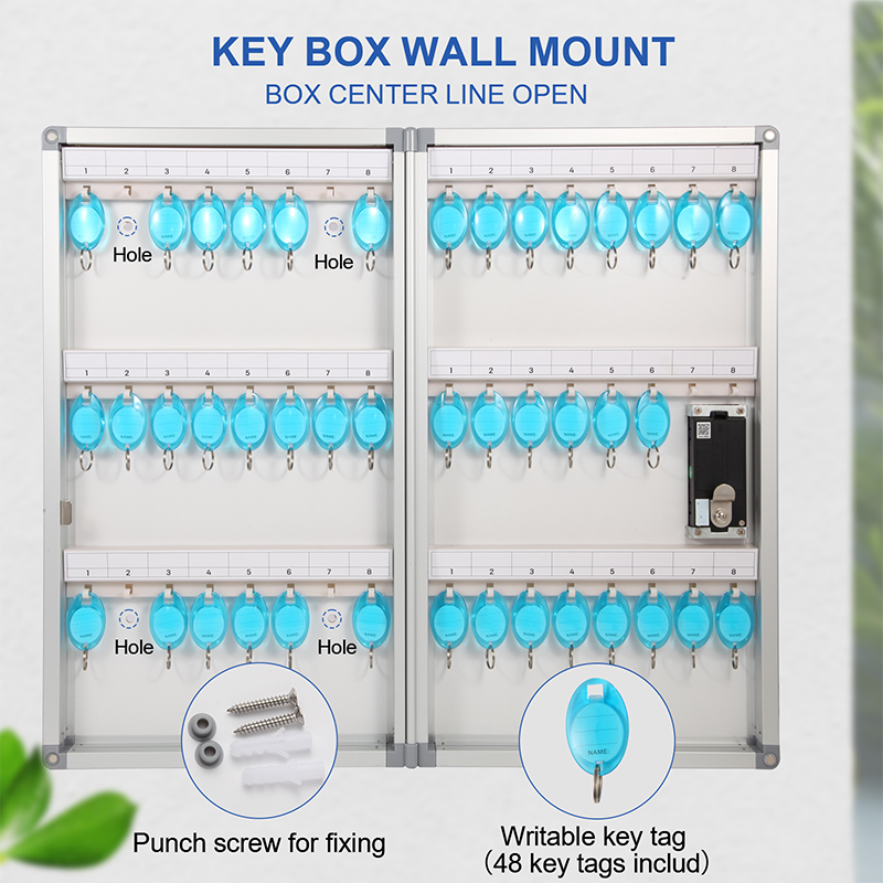 Key Organizer Lock Box with Combination Lock, Key Box Wall Mount with ...